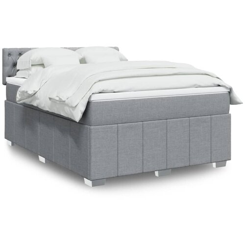  Krevet box spring s madracem svjetlosivi 140x200 cm od tkanine Cijene