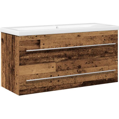  Kupaonski Lavabo - Umivaonik s ugrađenim umivaonikom od starog drva i obrađenog drva Slike