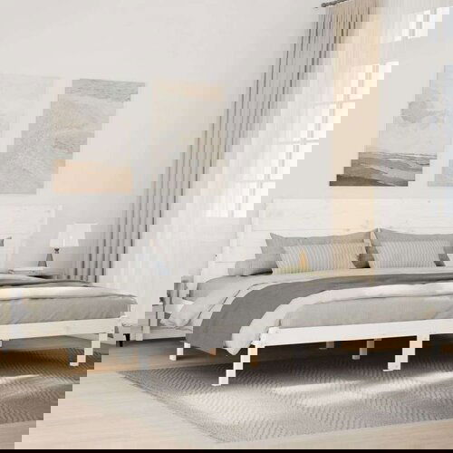  Dugi okvir kreveta bez madraca bijeli 200 x 210 cm masivno drvo - Bijela 200 x 210 cm Cijene