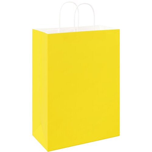  Papirnate vrećice 250 kom s ručkama žute 32x17x44 cm Slike