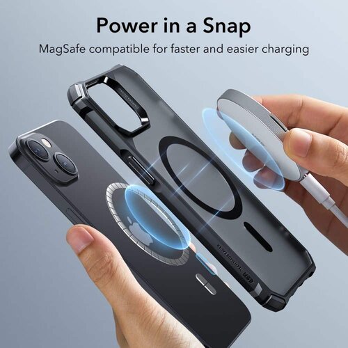 ESR AIR ARMOR HALOLOCK MAGSAFE MASKA ZA IPHONE 14 PLUS FROSTED BLACK Slike
