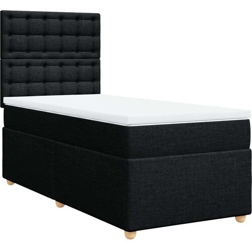 VidaXL Box spring krevet s madracem crni 90x190 cm od tkanine Slike