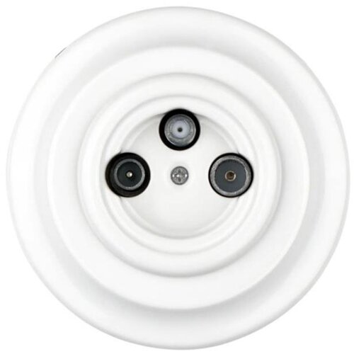 Bohemia-Design - porcelanska retro TV/SAT-W utičnica sa okvirom, bela Cene