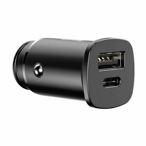 Baseus pretvornik usb - 12V avtomobilski, 30W 1x tip a, 1x tip c, pd, qc, črn, Cene