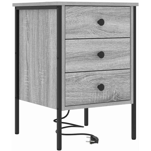 VidaXL Nočna omarica Siva sonoma 42 x 41 x 61 cm Konstruiran les, (5000069579) Slike