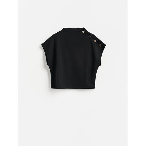 Reserved Bluza s ukrasnim gumbima - crno Cene
