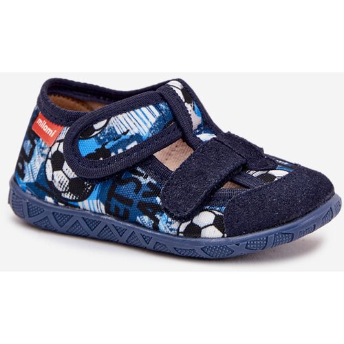 Boto Slippers Milami Children&amp;#039;s With Velcro In Balls Navy Blue Reathiana Slike