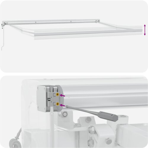 vidaXL Automatska uvlačna tenda zelena i žuta 500x300 cm, Zamjena platna za tenda 5x3 m okvir zelena i žuta Cene