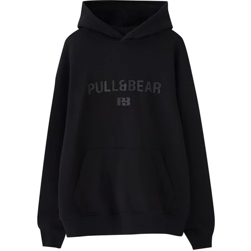 Pull&Bear Majica temno siva / črna