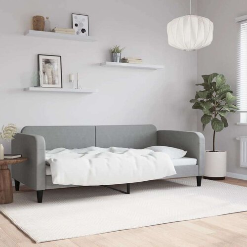 VidaXL Dnevni krevet svjetlosivi 90 x 200 cm od tkanine Slike