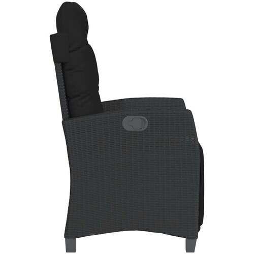  3-dijelni bistro set s jastucima crni od poliratana - Crna 1 Slike
