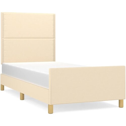  Okvir za krevet bez madraca krem 90x190cm od tkanine Slike