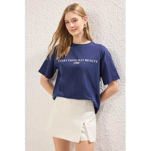 TRENDYOLMILLA Ženska majica TWOSS19GH0034, Tamnoplava Cene