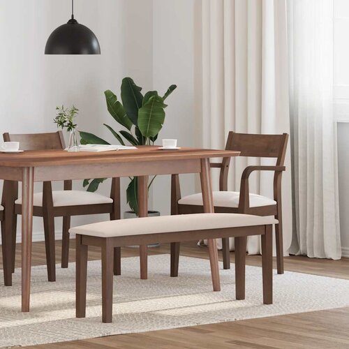 VidaXL Klupa 110 cm smeđa guma od punog drveta Slike