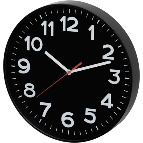 Home Zidni sat, staklena prednja strana, 1 x AA baterija, 250 mm, AWC250BK, Crni Slike