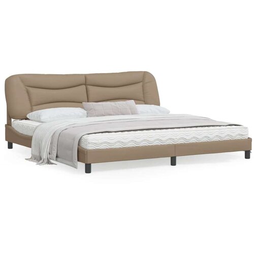  Posteljni okvir z vzglavjem kapučino 200x200 cm umetno usnje, (21081697) Cene