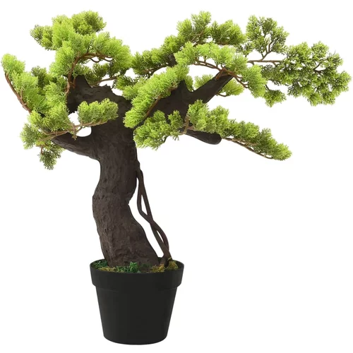 vidaXL umjetni bonsai čempres s posudom 70 cm zeleni