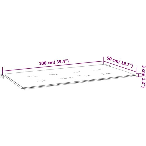  Jastuk za vrtnu klupu zeleni 100 x 50 x 3 cm od tkanine Oxford Slike