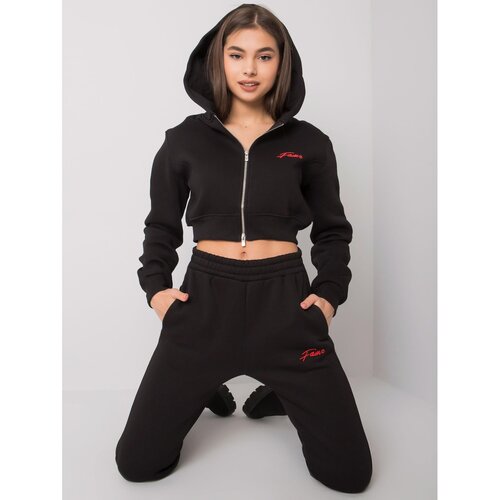 Fashion Hunters Black two-piece Maxence set Slike