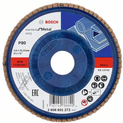 Bosch lamelni brusni disk X431, 115 mm, 22,23 mm, 80 Standard for Metal 2608601272 Cene