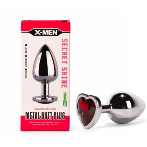 X-Men Analni Čep Secret Shine Heart Red (m) Cene