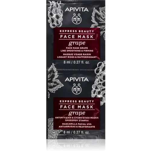 Apivita Express Beauty Grape maska proti gubam za učvrstitev obraza 2 x 8 ml
