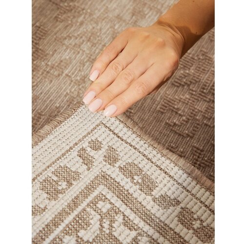 NORTHRUGS Bež-slonoko&amp;scaron;čena notranja in zunanja preproga 120x170 cm Duet Kona &amp;ndash; Slike