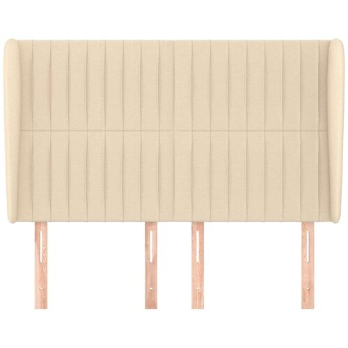  Uzglavlje s u&amp;scaron;ima krem 147x23x118/128 cm od tkanine Slike