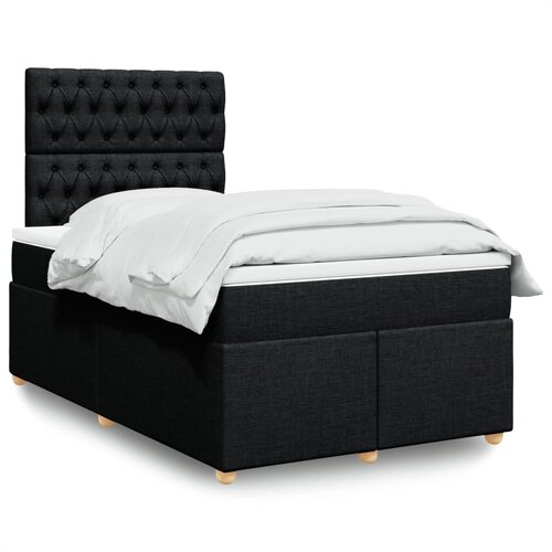 Maison Chic Box spring postelja - Vzmetna postelja z vzmetnico črn 120x200 cm blago SL11393, (21882284) Cene