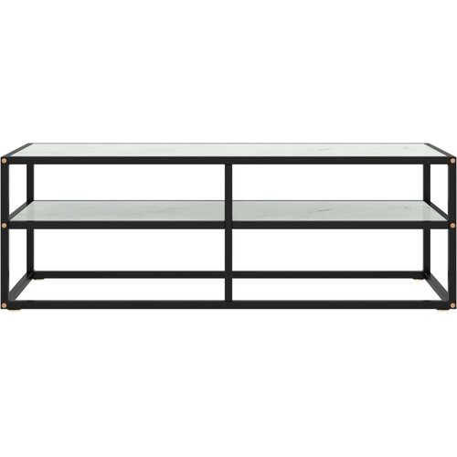 Maison Chic TV omarica - TV enota - Televizijska omarica črna in belo marmorno steklo 120x40x40 cm, (21699668) Slike