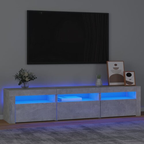 The Living Store TV omarica z LED lučkami betonsko siva 180x35x40 cm - TV Omarica, (21375704) Slike