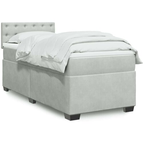 Box spring krevet s madracem svjetlosivi 90x190 cm bar&amp;scaron;unasti Slike