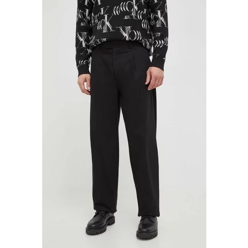 Calvin Klein Jeans Hlače za muškarce, boja: crna, ravni kroj