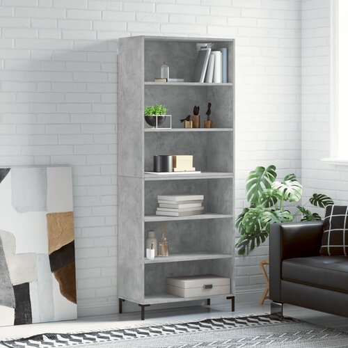 The Living Store Visoka komoda betonsko siva 69,5x32,5x180 cm inženirski les - Visoka Omarica, (21430282) Slike