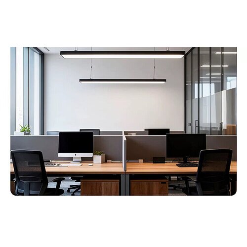  Yuanfang LED Viseća lampa, 48 W, 120&amp;times;20 cm, Crna Slike