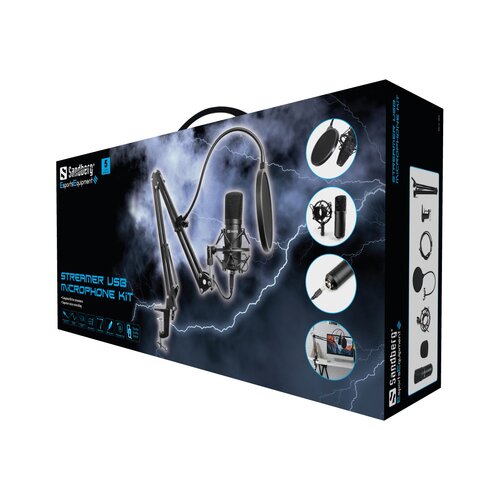 Sandberg Streamer USB mikrofonski komplet, črn Cene