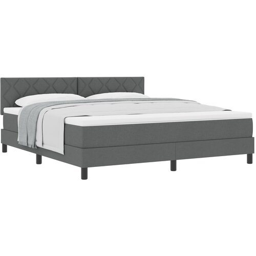 VidaXL Postelja z vzmetnico Temno siva 180x200 cm Tkanina Slike