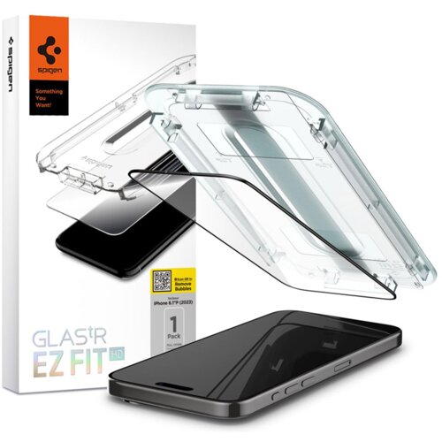 Spigen KALJENO STEKLO GLAS.TR 'EZ FIT' FC ZA IPHONE 15 ČRNO, (21999564) Cene