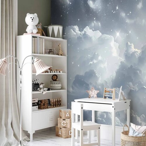  Foto tapeta - Astral Calm: Stars Scattered Over Delicate Clouds 500x350 Slike