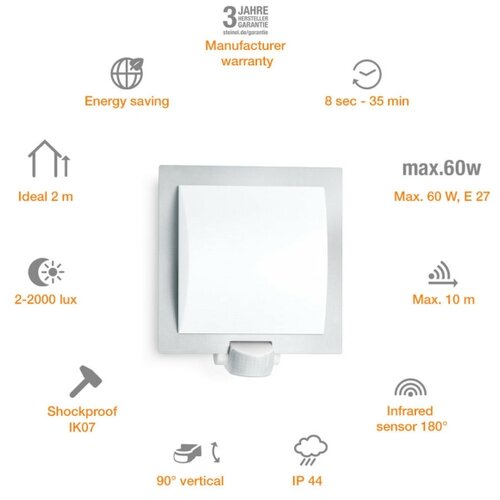Steinel zunanja senzorska svetilka l 20 (60 w, 8 x 24 x 23 cm, IP44) Slike
