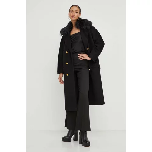 Elisabetta Franchi Vuneni kaput boja: crna, za prijelazno razdoblje, oversize