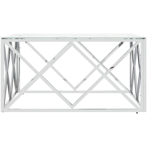  Stolić za kavu srebrni 80x80x40 cm nehrđajući čelik i staklo Slike