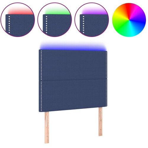 Maison Chic led posteljno vzglavje - vzglavna omarica - nočna omarica modro 90x5x118/128 cm blago, (21707680) Slike