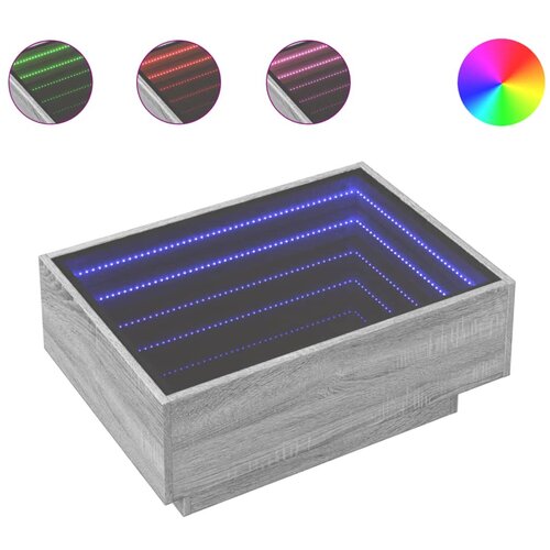 Maison Chic Klubska mizica - kavna mizica - Nizka mizica LED siva sonoma 70x50x30 cm inženirski les, (21754333) Cene