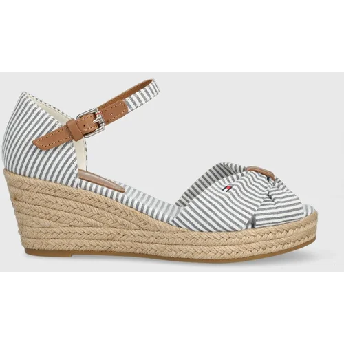 Tommy Hilfiger Sandali HIGH WEDGE SEERSUCKER ženski, FW0FW07158