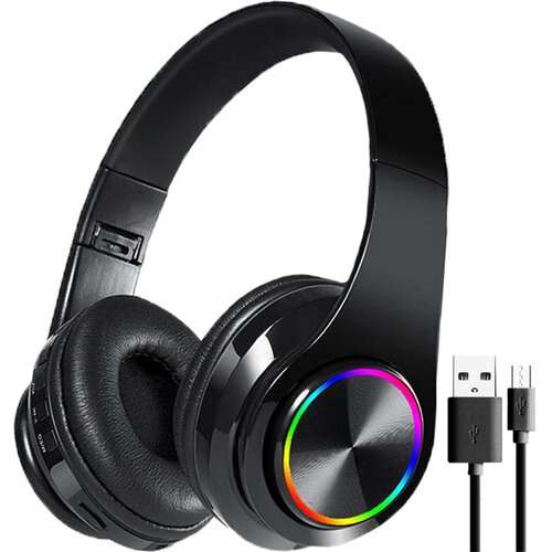  Bluetooth 5.0 bežične LED RGB slu&amp;scaron;alice za igranje + mikrofon crne Slike