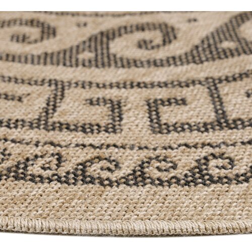 Ayyildiz Carpets Črna/bež okrogla zunanja preproga &amp;oslash; 80 cm Comilla &amp;ndash; Slike