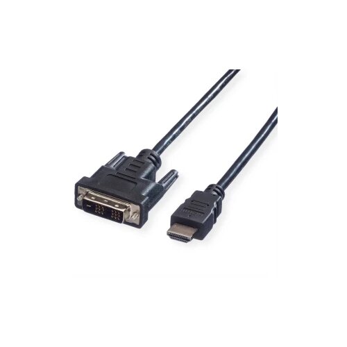 Value DVI / HDMI priključni kabel DVI-D 18+1-polni utikač, HDMI A utikač 5.00 m crna 11.99.5552 sa zaštitom, utikač prim Cijene