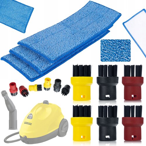Rosfix SET NADOMESTNI DELI ZA PARNI ČISTILNIK K&Auml;RCHER SC &ndash; 3 KRPE + 6 OKR. &Scaron;ČETK | MIKROVLAKNA, MEDENINA, (5000036487) Cene