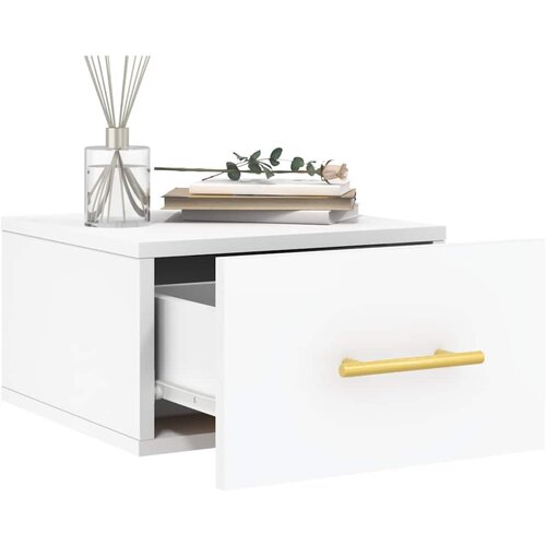  Zidni noćni ormarići 2 kom bijeli 35 x 35 x 20 cm Slike